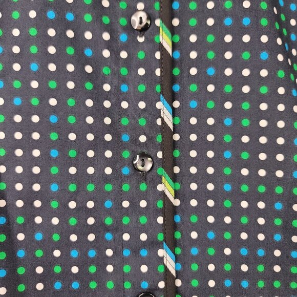 Foxcroft Shaped Fit Wrinkle-Free Size 6 Cotton Shirt Multi Polka Dot - Picture 5 of 14